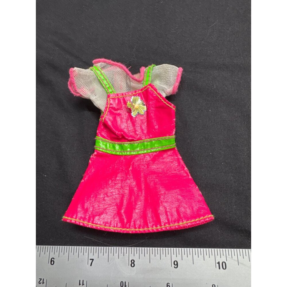 Mattel Sticker Craze Vintage 1997 Barbie Doll Dress Pink & Green Floral Mesh Tri
